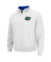 Men's Colosseum White Florida Gators Tortugas Logo Quarter-Zip Pullover Jacket