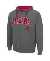 Men's Colosseum Charcoal Alabama Crimson Tide Big and Tall Full-Zip Hoodie