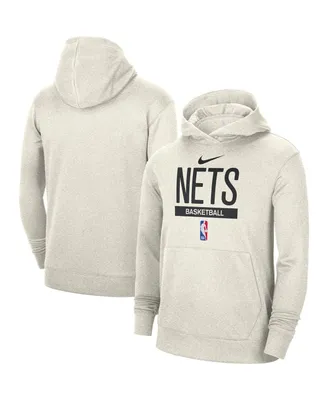 Men's Nike Cream Brooklyn Nets 2022/23 Spotlight On-Court Practice Performance Pullover Hoodie