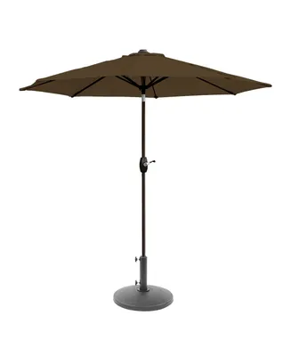 WestinTrends 9 Ft Outdoor Patio Market Table Umbrella with Round Resin Base