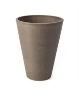 Algreen Valencia Round Tapered Pot Planter Spun Taupe 10 x 13 Inch