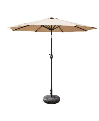 WestinTrends 9 Ft Outdoor Patio Market Umbrella with Bronze Round Base
