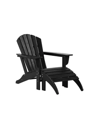 WestinTrends Outdoor Adirondack Chair With Footrest Ottoman Set