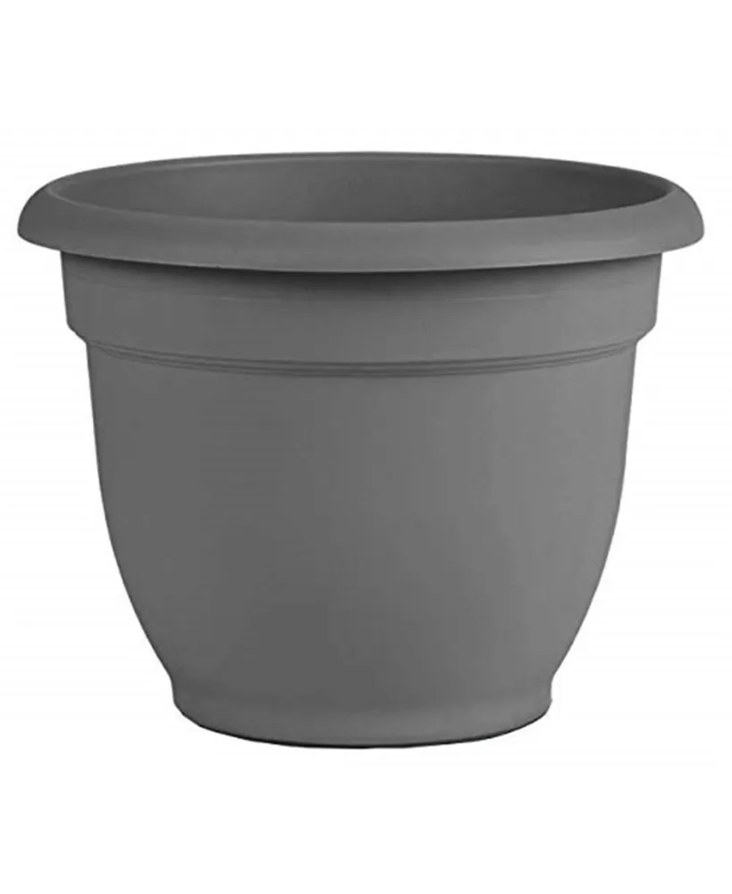 Bloem AP08908 Ariana Planter with Self-Watering Disk, Charcoal - 8 inches