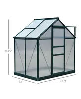 Outsunny Greenhouse Aluminum Frame Walk-In Outdoor Plant Garden Polycarbonate