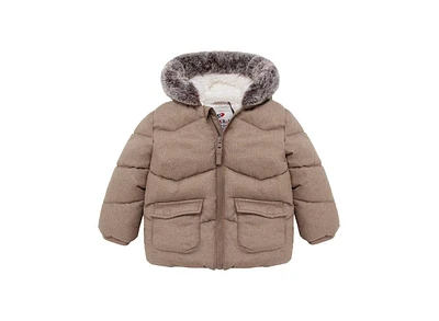 Rokka&Rolla Baby Boys Sherpa Lined Puffer Jacket Warm Winter Coat with Hood for Newborn