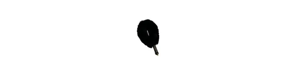 Bundle Shearling Fur Grip & Rope Leash - Black - Black