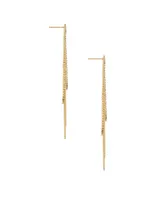 Ettika Crystal and Looped Chain Earrings in 18K Gold Plating