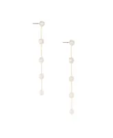 Ettika Imitation Pearls Earrings Dripping in 18K Gold Plating
