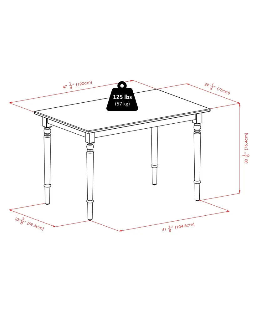 Winsome Ravenna 30.08" Wood Rectangle Dining Table