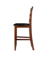 Winsome Simone 2-Piece Wood Cushion Ladder-Back Counter Stool Set