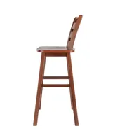 Winsome Scalera 43.68" Wood Ladder-Back Swivel Seat Bar Stool