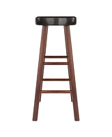 Winsome Maria 2-Piece Wood Cushion Seat Bar Stool Set