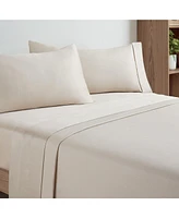 Aston and Arden Eucalyptus Tencel Queen Sheet Set, 1 Flat Sheet, Fitted 2 Pillowcases, Ultra Soft Fabric, Breathable Cooling, Eco-Friendl