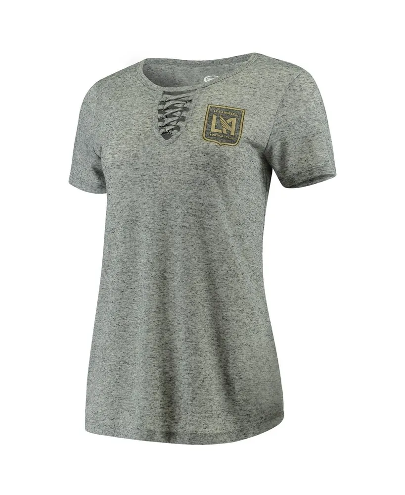 Women's Concepts Sport Gray Lafc Podium Lace Up T-shirt