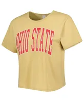 Women's ZooZatz Yellow Ohio State Buckeyes Core Fashion Cropped T-shirt