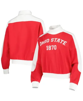 Women's Gameday Couture Red Ohio State Buckeyes Make it a Mock Sporty Pullover Sweatshirt
