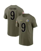 Men's Nike Matthew Stafford Olive Los Angeles Rams 2022 Salute To Service Name and Number T-shirt