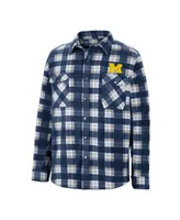 Men's Colosseum Navy Michigan Wolverines Ellis Full-Snap Jacket