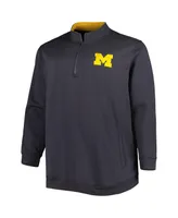 Men's Colosseum Charcoal Michigan Wolverines Big and Tall Tortugas Logo Quarter-Zip Sweatshirt