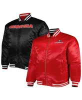 Men's Red, Black Georgia Bulldogs Big and Tall Reversible Satin Full-Zip Jacket