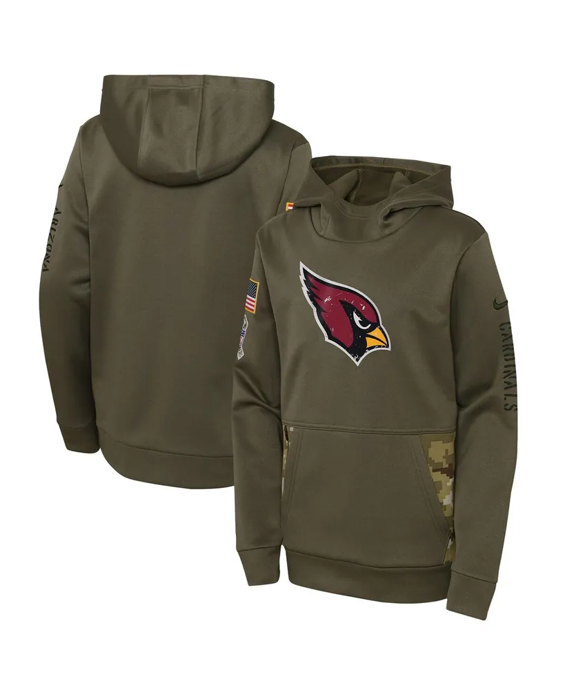 Nike Big Boys Nike Olive Arizona Cardinals 2022 Salute To Service  Performance Pullover Hoodie