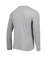 Men's New Era Heathered Gray Los Angeles Rams Combine Authentic Red Zone Long Sleeve T-shirt