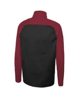 Men's New Era Black Arizona Cardinals Combine Authentic O-Line Raglan Half-Zip Jacket