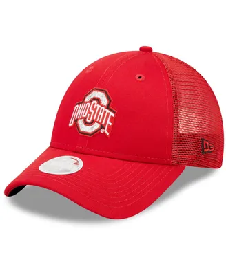 Women's New Era Red Ohio State Buckeyes 9FORTYA Logo Spark Trucker Snapback Hat