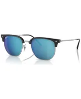 Ray-Ban Unisex New Clubmaster 51 Polarized Sunglasses, RB441651-zp - Black On Silver