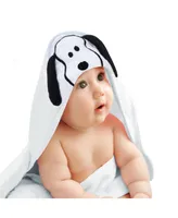 Lambs & Ivy Snoopy Baby/Infant Cotton Hooded Bath Towel - White