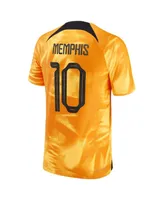 Men's Nike Memphis Depay Orange Netherlands National Team 2022/23 Home Vapor Match Authentic Player Jersey