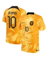 Men's Nike Memphis Depay Orange Netherlands National Team 2022/23 Home Breathe Stadium Replica Player Jersey