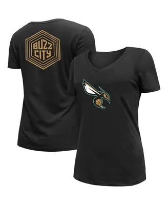 Women's New Era Black Charlotte Hornets 2022/23 City Edition V-Neck T-shirt