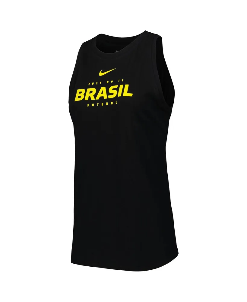 Women's Nike Black Brazil National Team Lockup Tomboy Performance Tank Top