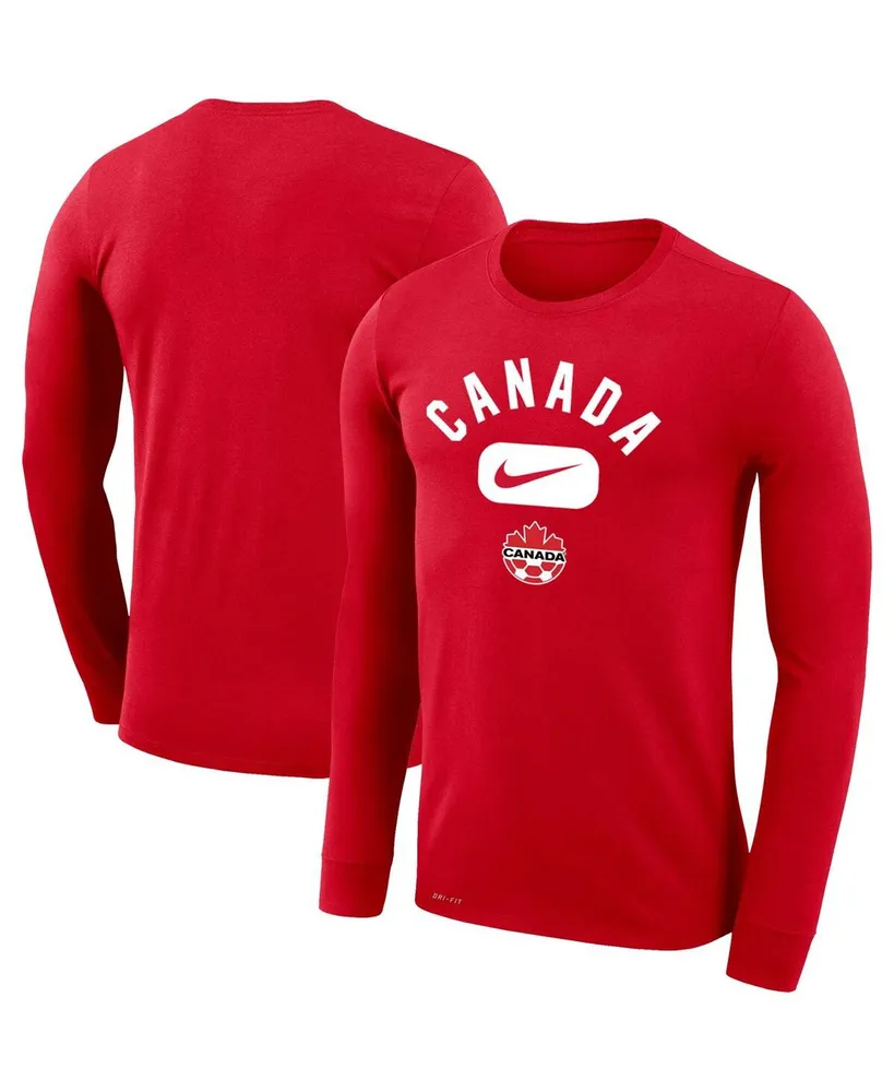 Men's Nike Red Canada Soccer Lockup Legend Performance Long Sleeve T-shirt