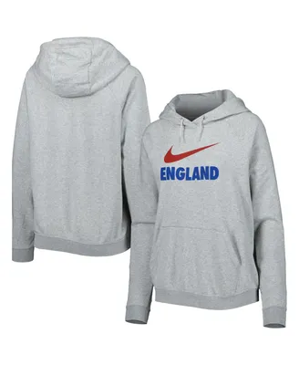 Women's Nike Heather Gray England National Team Lockup Varsity Fleece Raglan Pullover Hoodie