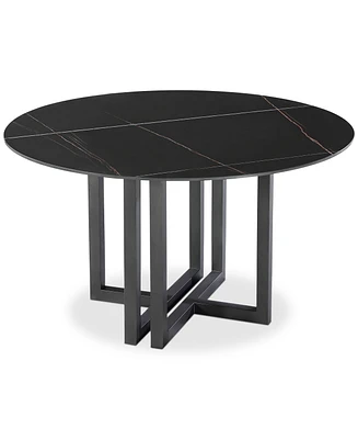 Emila 54" Round Sintered Stone Mix and Match Dining Table, Created for Macy's