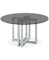 Emila 54" Round Glass Mix and Match Dining Table, Created for Macy's