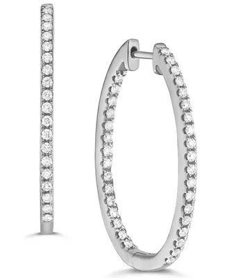 Diamond & Out Medium Hoop Earrings (5/8 ct. t.w.)