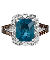 Le Vian Deep Sea Blue Topaz (3 ct. t.w.) & Diamond (5/8 ct. t.w.) Ring in 14k White Gold