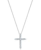 Diamond Cross 18" Pendant Necklace (3 ct. t.w.) in 14k White Gold