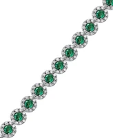 Sapphire (5-1/2 ct. t.w.) & Diamond (3 t.w) Tennis Bracelet 14k White Gold (Also Ruby and Emerald)