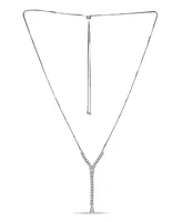 Macy's Round Pear Linear Y Adjustable Necklace (7 ct. t.w.) in 18K Sterling Silver or Sterling Silver