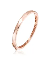 Genevive Classy Sterling Silver with Rose Gold Plating Bangle Bracelet