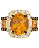 Le Vian Cinnamon Citrine (4-1/4 ct. t.w.), Nude Diamond (5/8 ct. t.w.) & Chocolate Diamond (1/5 ct. t.w.) Statement Ring in 14k Gold