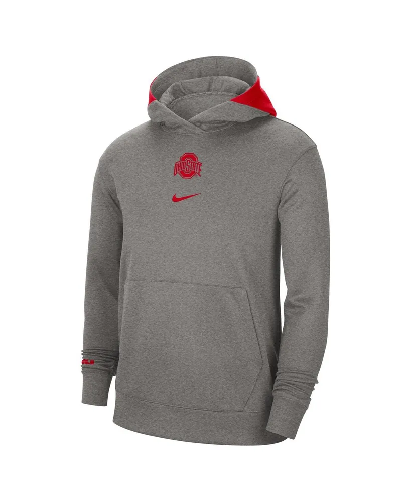 Men's Nike Heather Gray Ohio State Buckeyes Team Basketball Spotlight Performance Pullover Hoodie