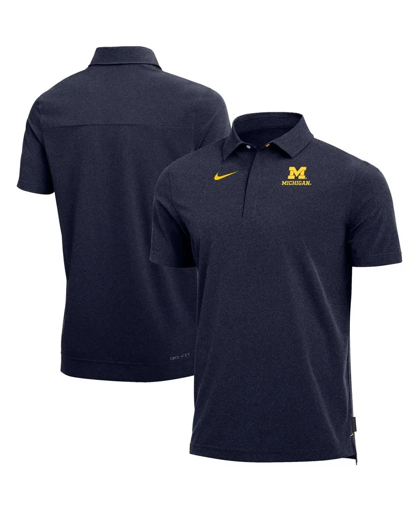 Men's Nike Heathered Navy Michigan Wolverines 2022 Coaches Performance Polo Shirt