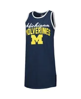 Women's Concepts Sport Heathered Navy Michigan Wolverines Tank Nightshirt