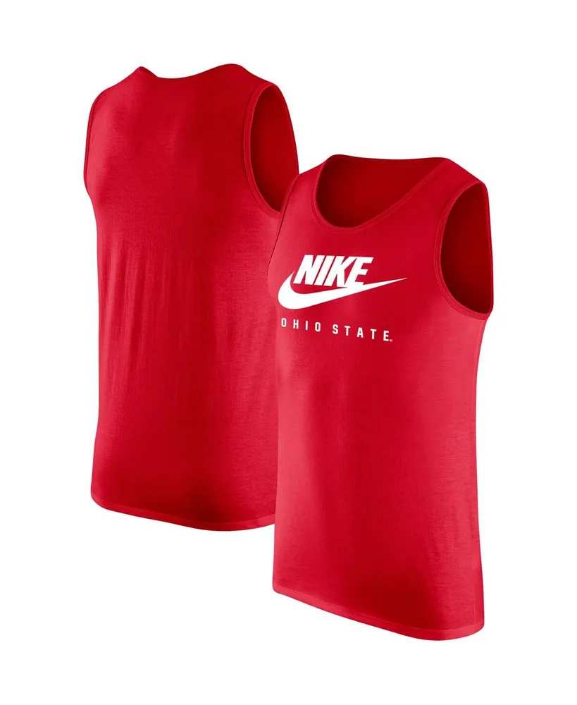 Men's Nike Scarlet Ohio State Buckeyes Futura Performance Scoop Neck Tank Top